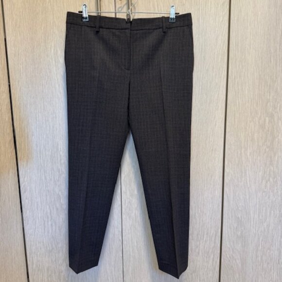 Theory Dark Grey Wool Mini Houndstooth Treeca Pant in Size 8 - Picture 2 of 9